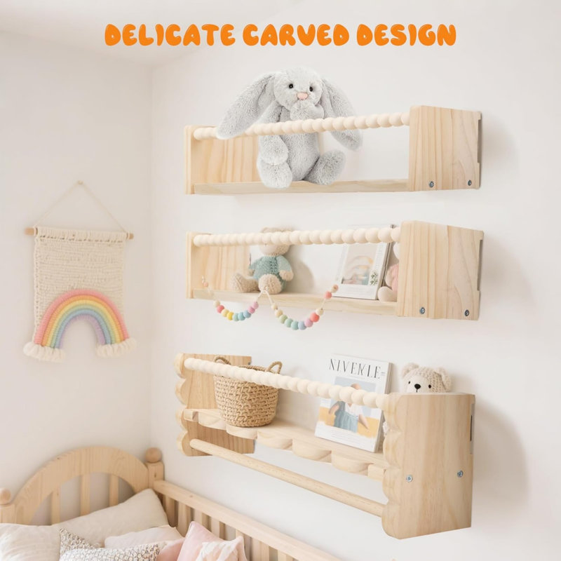 Wood Wall Organizer with Wall Baskets