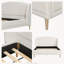 Structure de lit tapissier blanc avec tête de lit à oreilles White-916513729