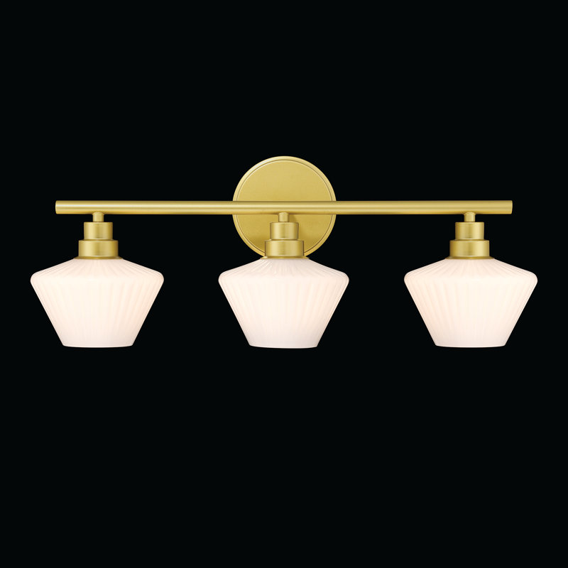 3 - Light Dimmable Bath Sconce, Gold