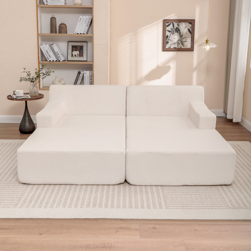 Fauteuil-lit rembourré Chaise longue, Beige
