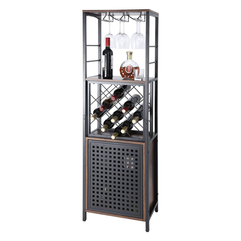 Cabinet/Enclosed Storage Wine Bottle Rack Black