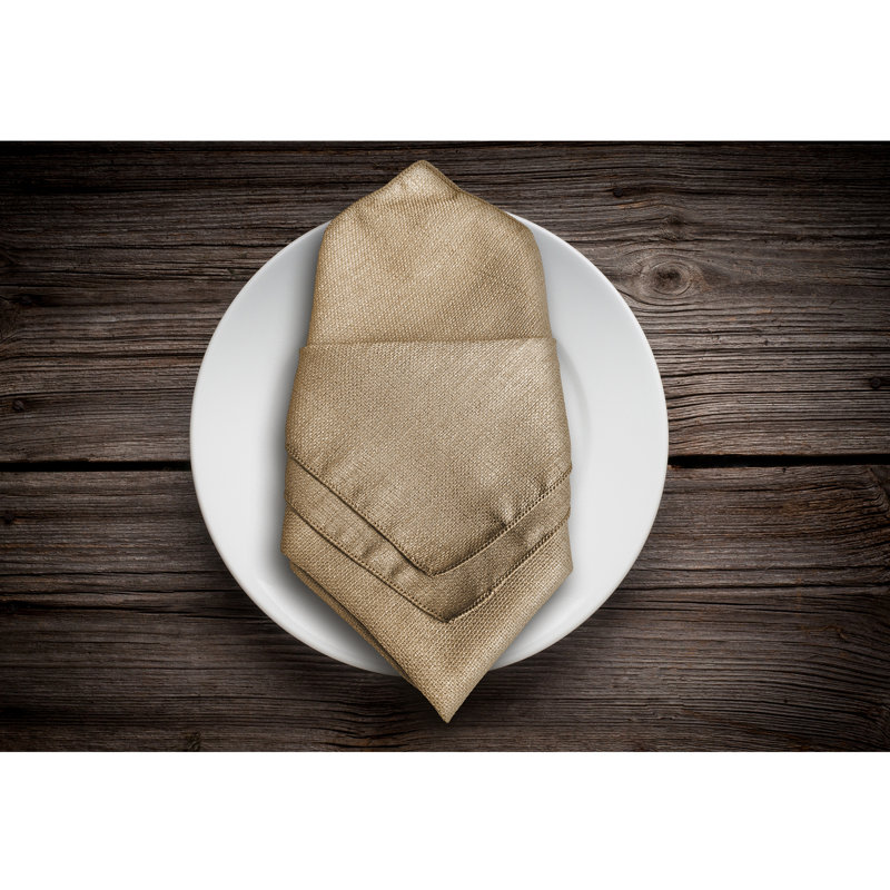 Aizhan Polyester Square Napkin, Natural, 10" x 10"