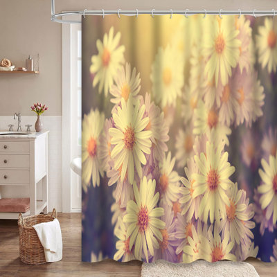 Rideau de douche rétro avec 12 crochets