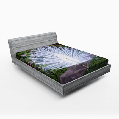 Peacock Microfiber Patterned Fitted Sheet