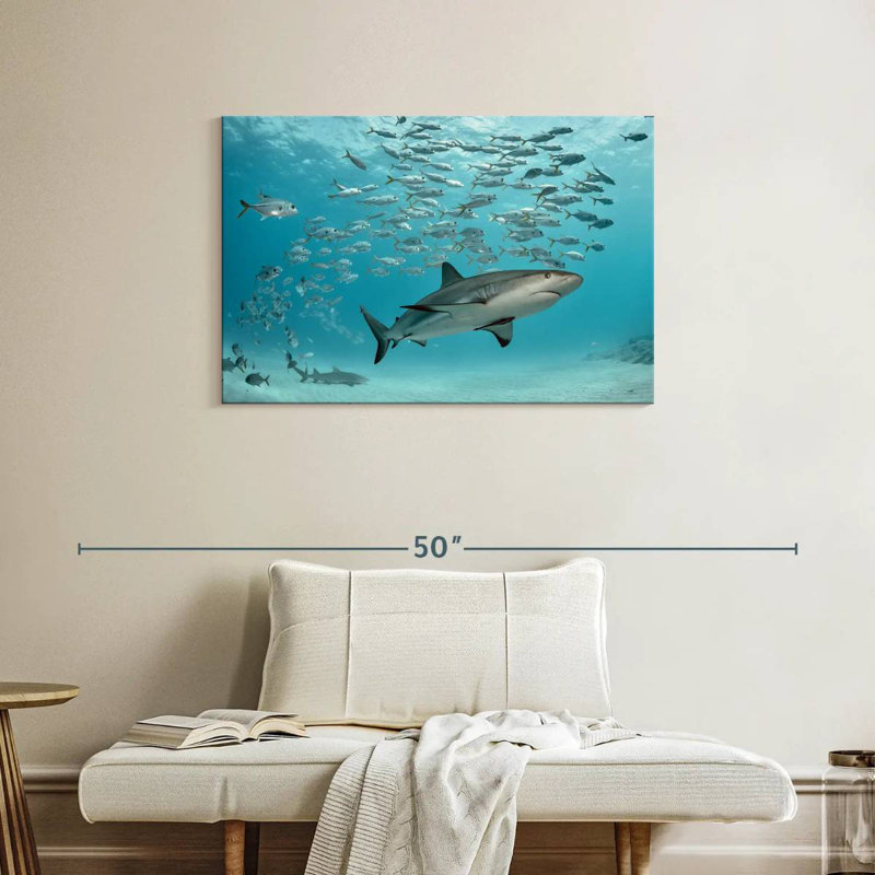 Brampt Caribbean Fish And Sharks, 24" H x 36" W