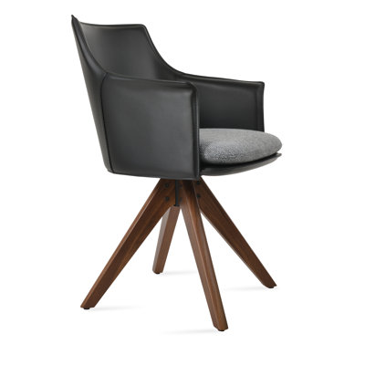 Briancon Pyramid Swivel Wood Arm Chair