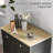 Distressed Black Patio Sideboard - Solid Wood Countertop, 2 Drawers, Doors, Adjustable Shelf Storage Cabinet