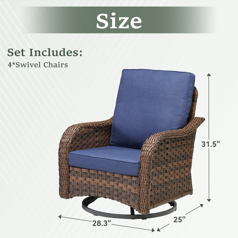 Ensemble de conversation pour 4 personnes, Bleu