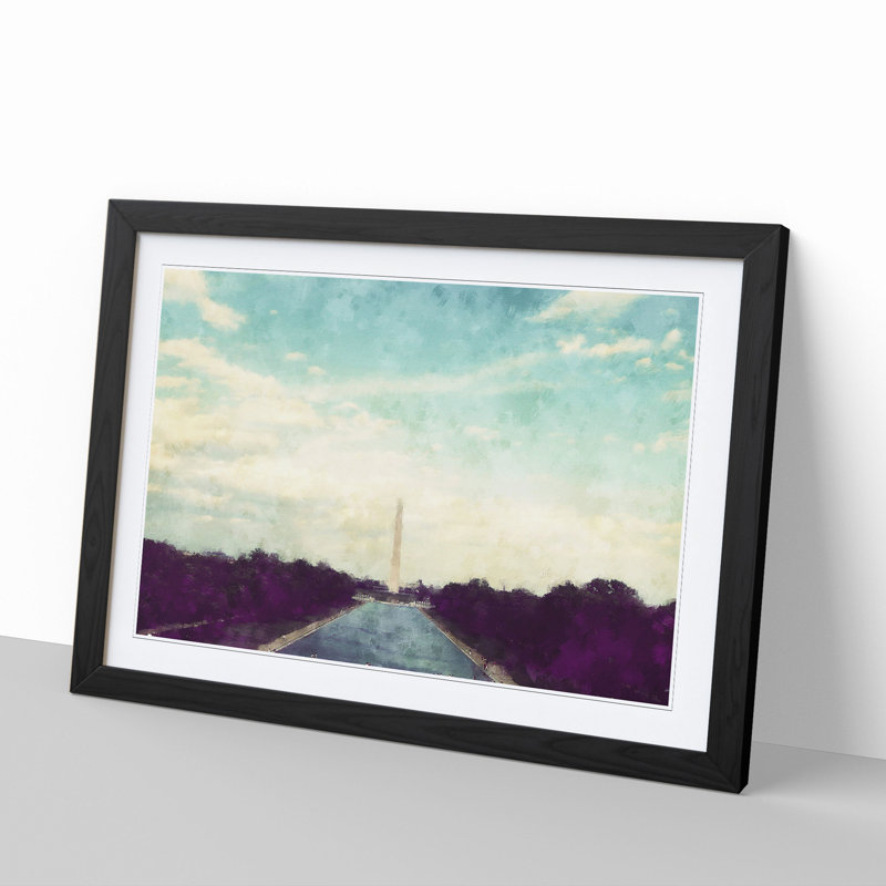 The Washington Monument Vol.1 - Picture Frame Graphic Art, 36cm H x 48cm W x 2cm D, Black