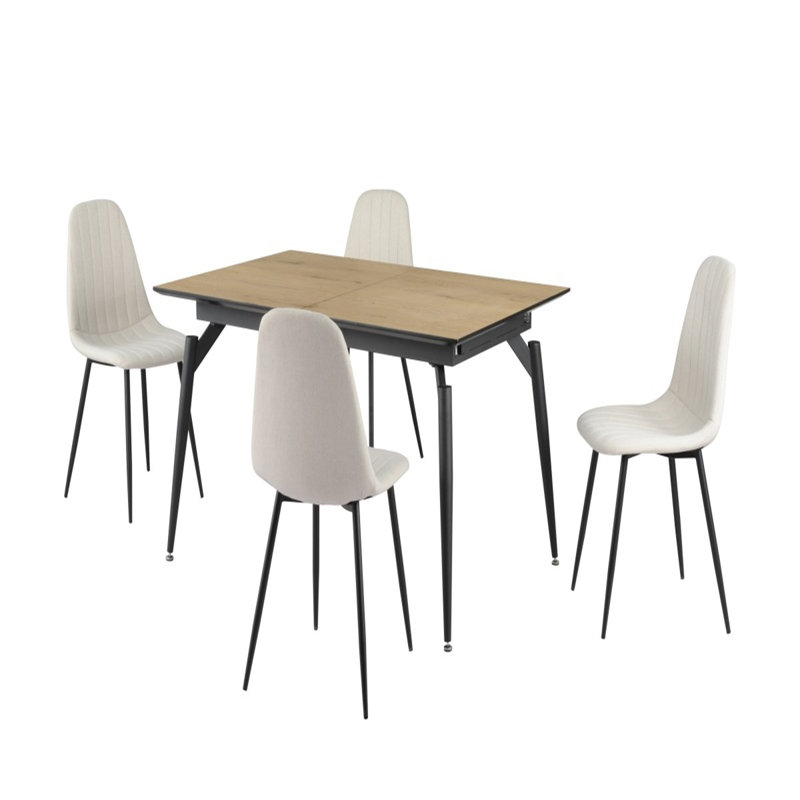 Ensemble de salle à manger Addison, chêne / gris, 5