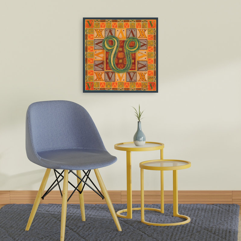 «Vibrant Geometric Symbols Abstract Contemporary Winter», reproduction d'art mural, 24" H x 24" W