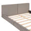 Lit plateforme tapissier avec tissu en velours, lit au sol avec structure solide,