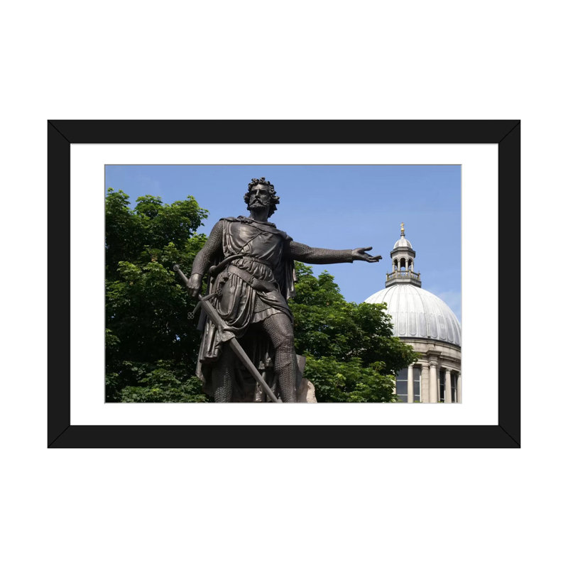 «William Wallace Statue», reproduction de photo politique sur toile, H 16 po x l 24 po x P 1 po, Papier d'art encadré noir