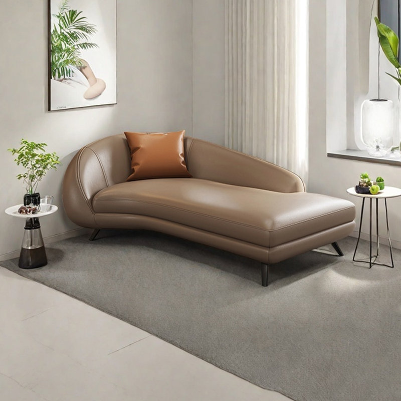 Fauteuil inclinable ergonomique en cuir Napa, Café, Orienté à gauche (vu de face)