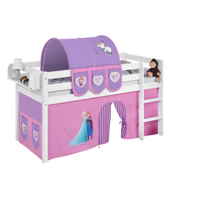 European Single (90 X 200Cm) Solid Wood Low Loft Bed by Frozen