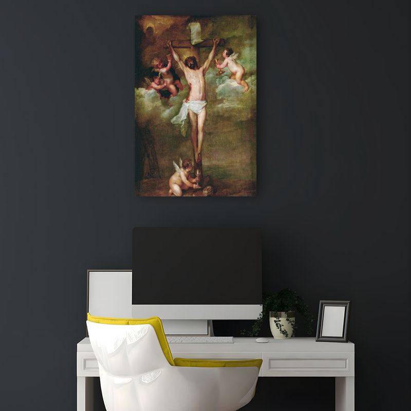 Christ Attended By Angels Holding Chalices Classic Contemporary Wall Art Print by Peter Paul Rubens - 1 Piece Wrapped Canvas Wall Art