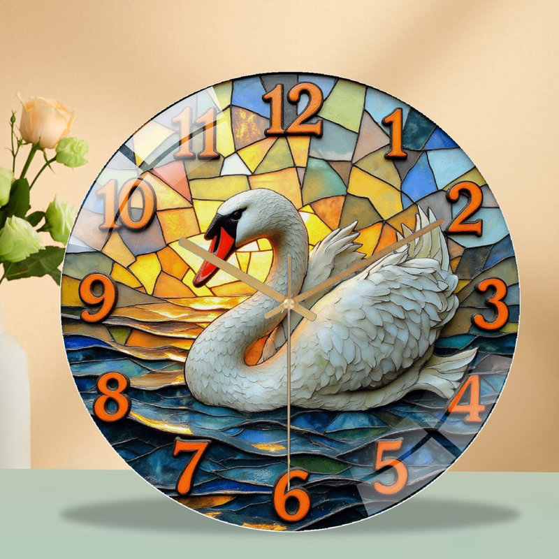 Horloge murale Swan, horloge murale 12 po