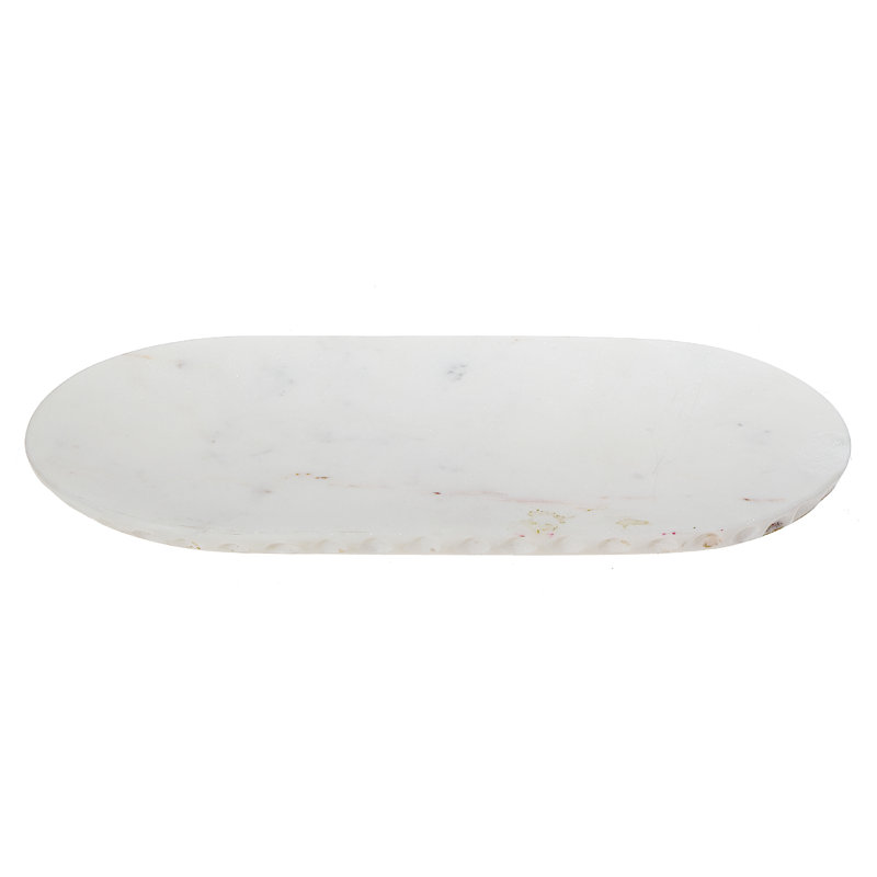 Plateau ovale en marbre blanc Venise