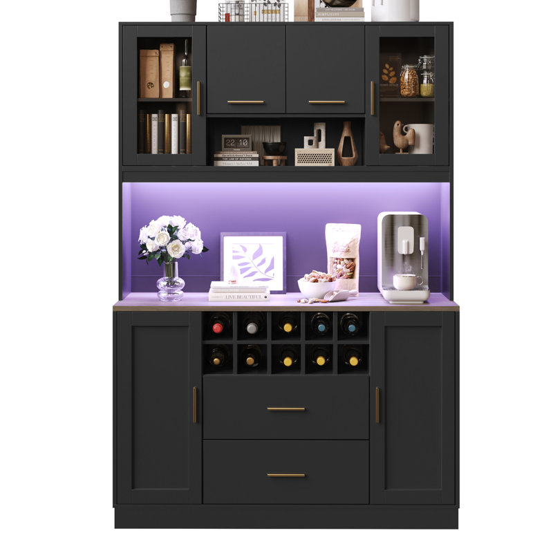 180cm Kitchen Pantry, Black