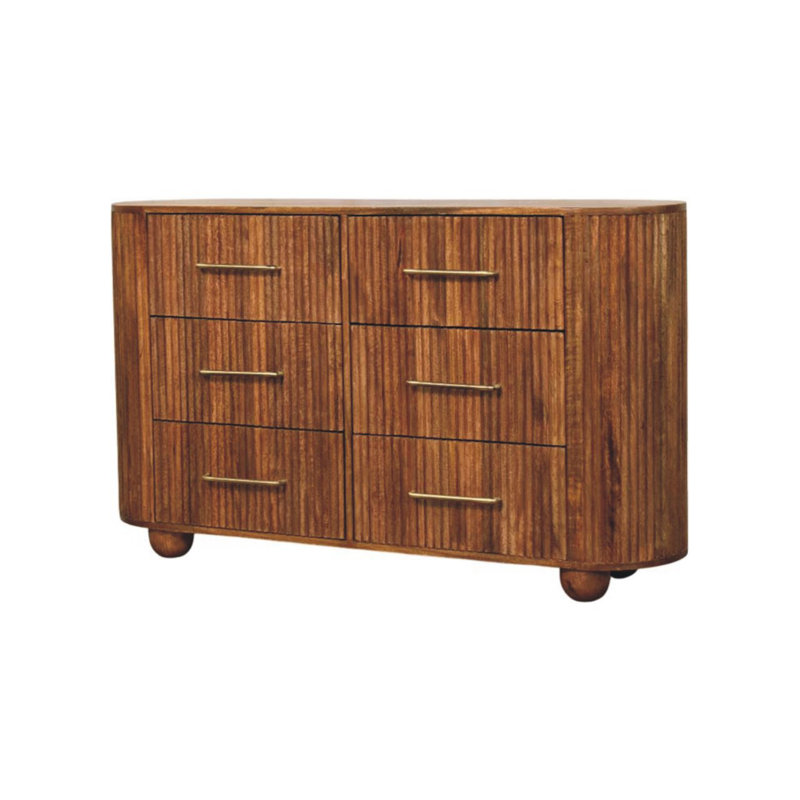 Naplate 135cm W 6 - Drawer Chest of Drawers