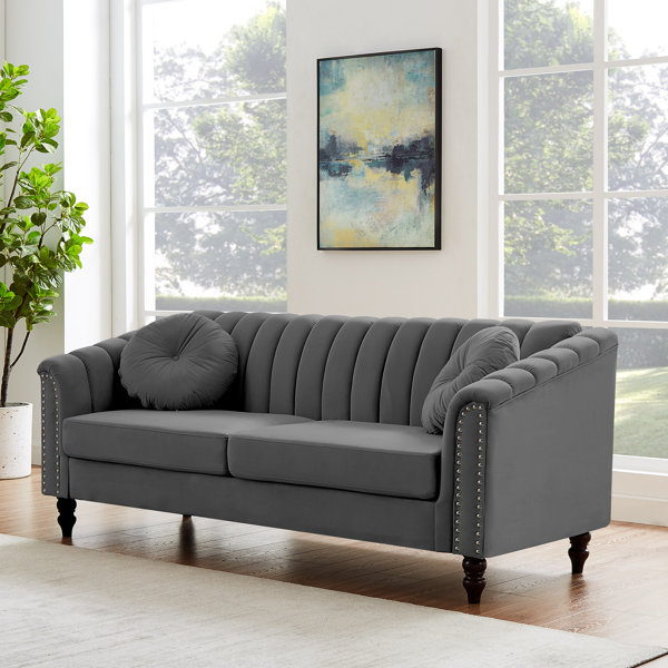 Rosdorf Park Fanuel 76.5'' Velvet Sofa & Reviews | Wayfair