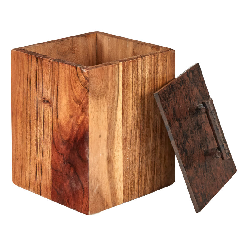 Wood Jar, 8.5" H x 6" W