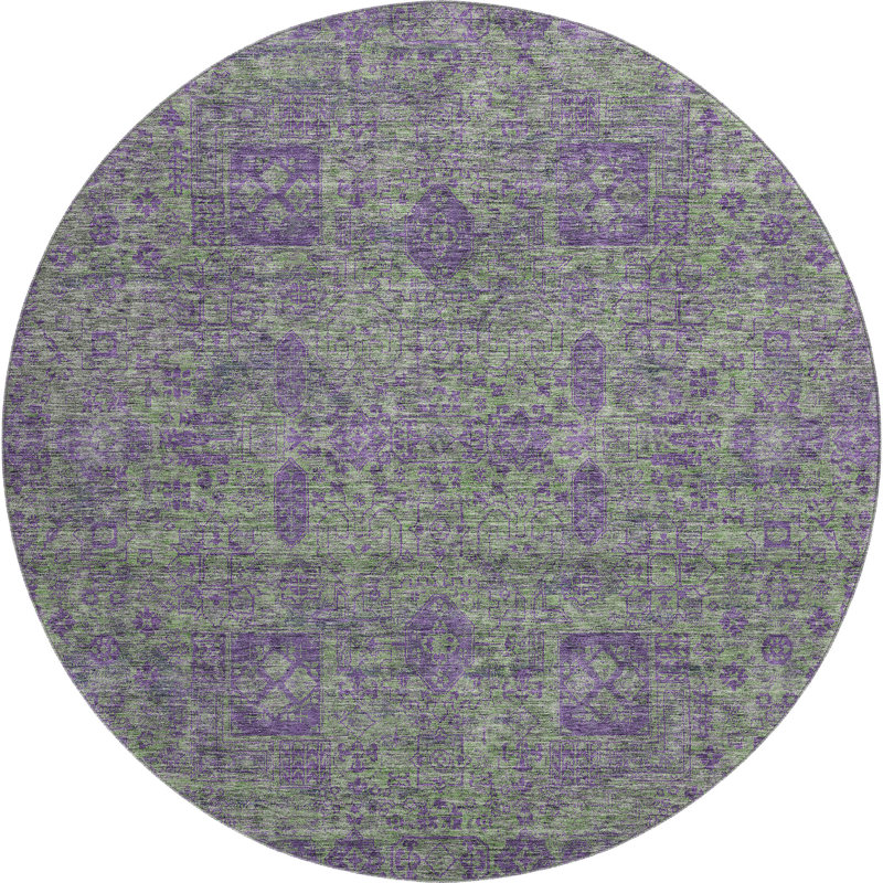 Premium Machine Washable Cerrito Fern Rug, Round 8'