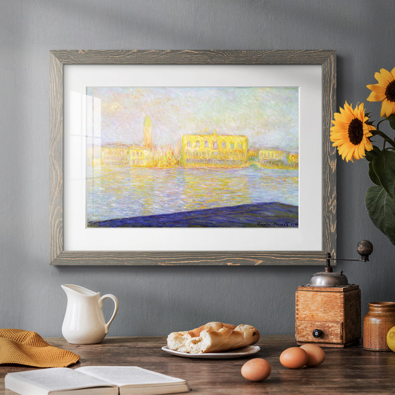 Monet, impression sur papier encadrée, H 28 po x l 42 po, Gris