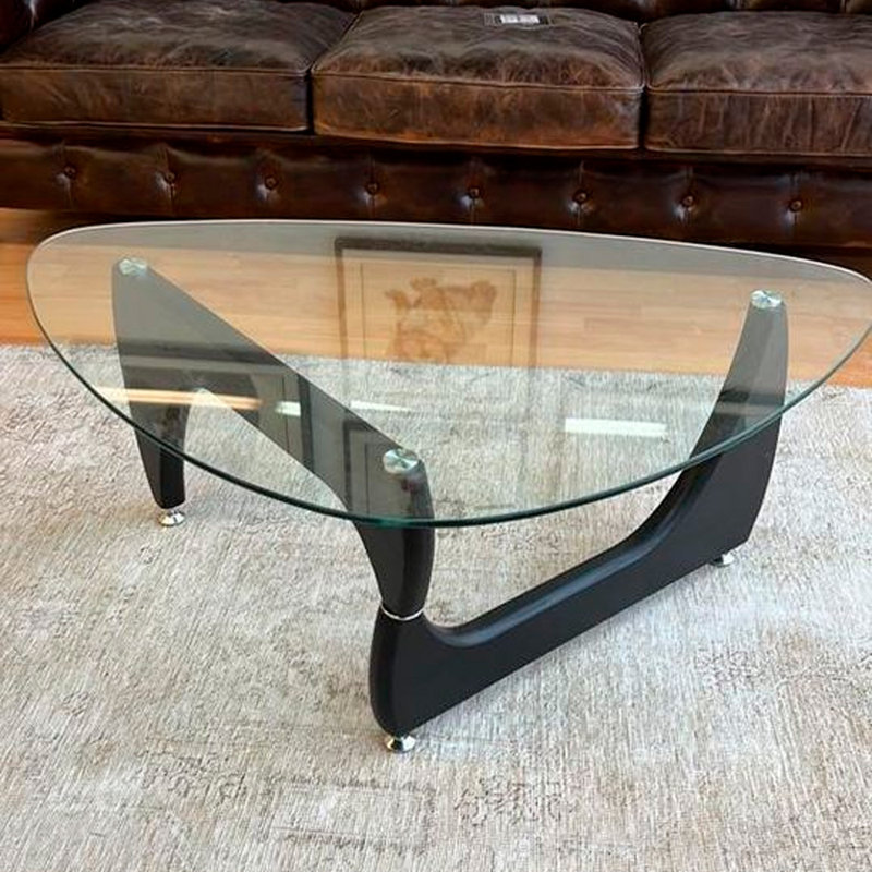 Reade Glass Top Coffee Table, Black