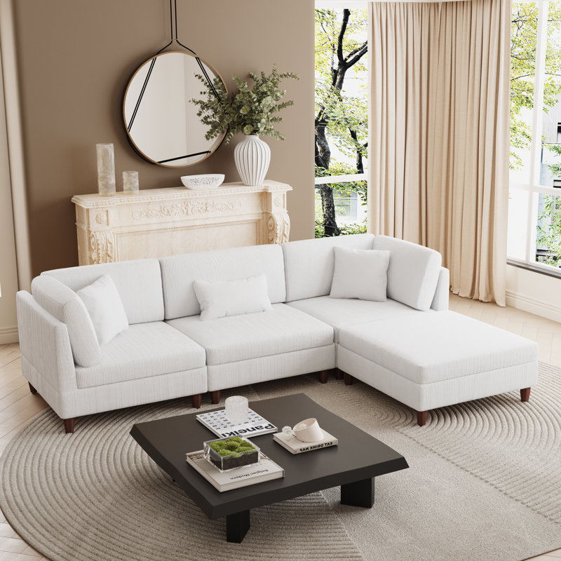 Seemab Reversible Modular Corner Sofa, Beige