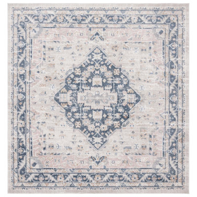 Tapis oriental beige / bleu marine Hulme