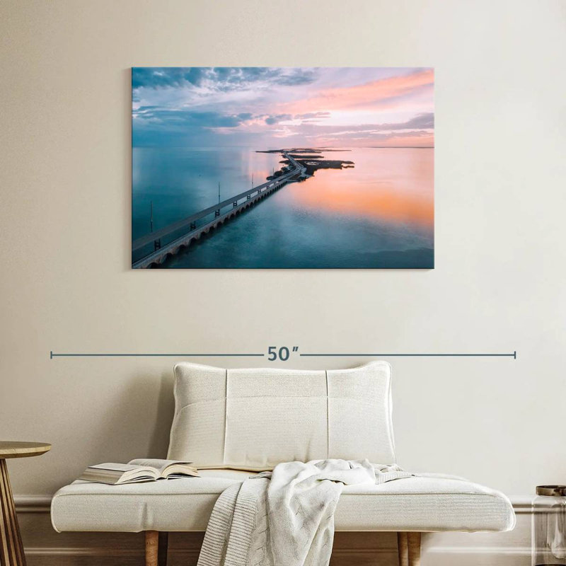 «Seven Mile Bridge», reproduction sur toile, H 26 po x l 39 po x P 1,25 po