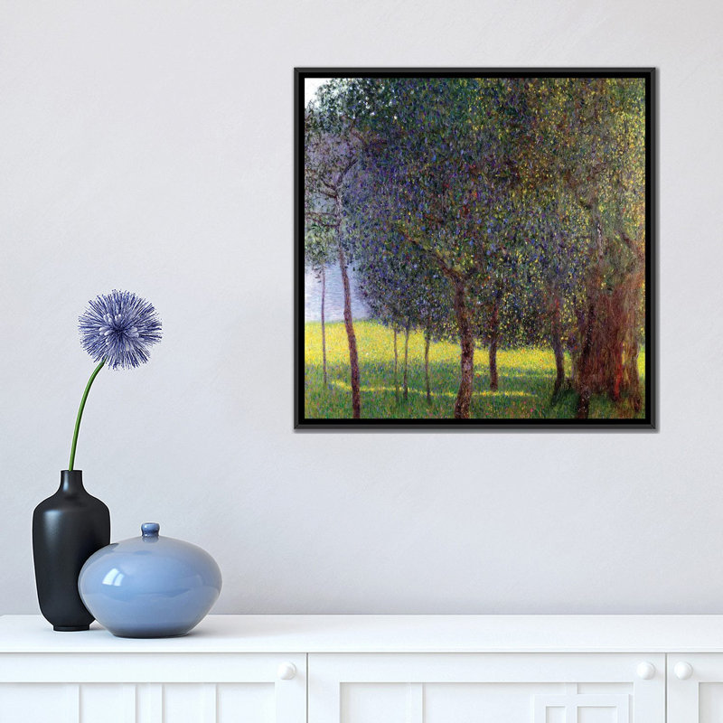 «Fruit Trees 1901», reproduction d'impression sur toile, H 18 po x l 18 po x P 1,5 po, Toile avec cadre flottant noir