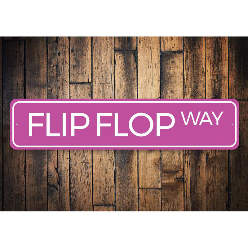Plaque en aluminium Flip Flop Way, H 4 po x l 18 po x P 0,04 po