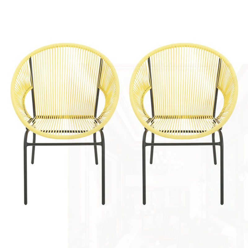 Ensemble de 2 chaises d'extérieur, Jaune