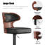 Bar Stools Set of 2 Seat Adjustable Height 62.2-85.1cm Bentwood Swivel Barstools with Back & Footrest - PU Leather Upholstered Bar Chair for Bar, Kitchen, Dining Room-1922361923-1915166809-1915166810