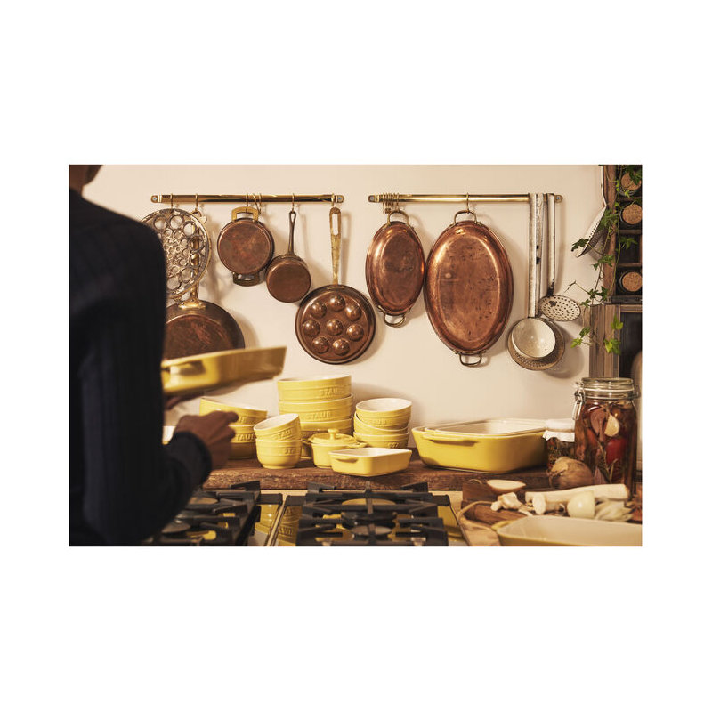 Ceramique Rectangular Baking Dish Set 2 Piece, Citron