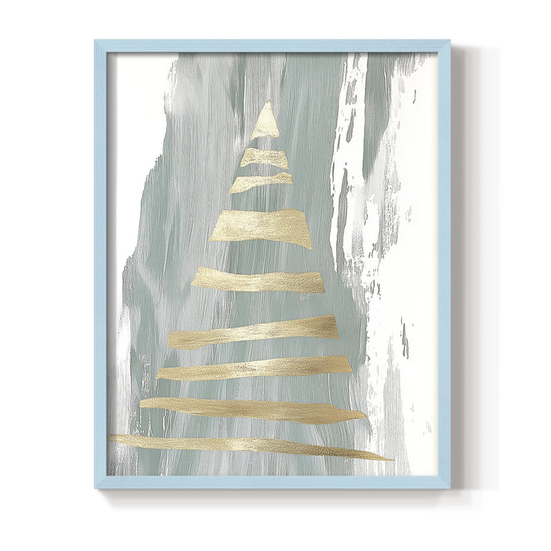 «Christmas Holiday», art encadré Dcccxxi - bois massif, H 15 po x l 12 po, Bleu