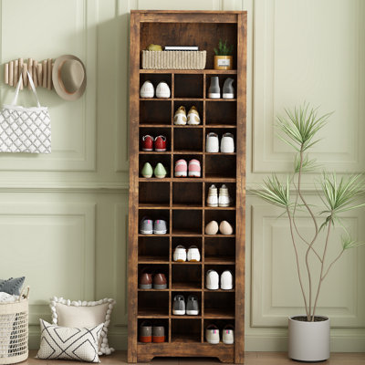 Élégant meuble de rangement pour chaussures à 30 casiers - Organisateur de vestibule moderne à usage polyvalent pour le couloir, la chambre à coucher et le salon