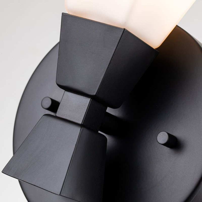 Meuble-lavabo 1 lumière Bowtie, Noir mat