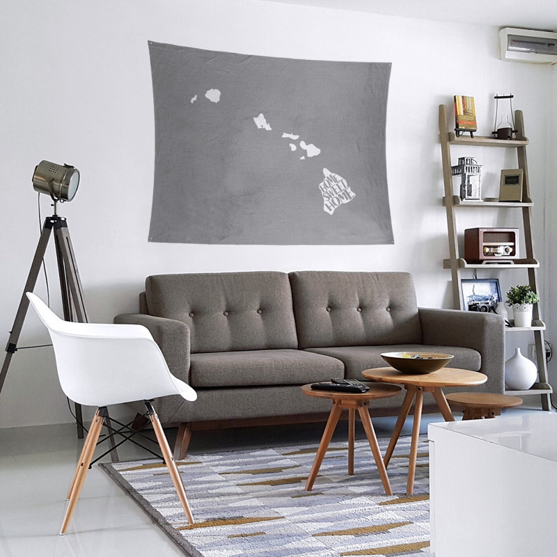 Polyester Tapestry, 88" H x 104" W, Gray