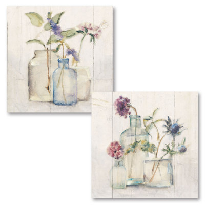 «Blossoms on Birch I & II» par Cheri Blum - ensemble de 2 reproductions de peintures à l'acrylique
