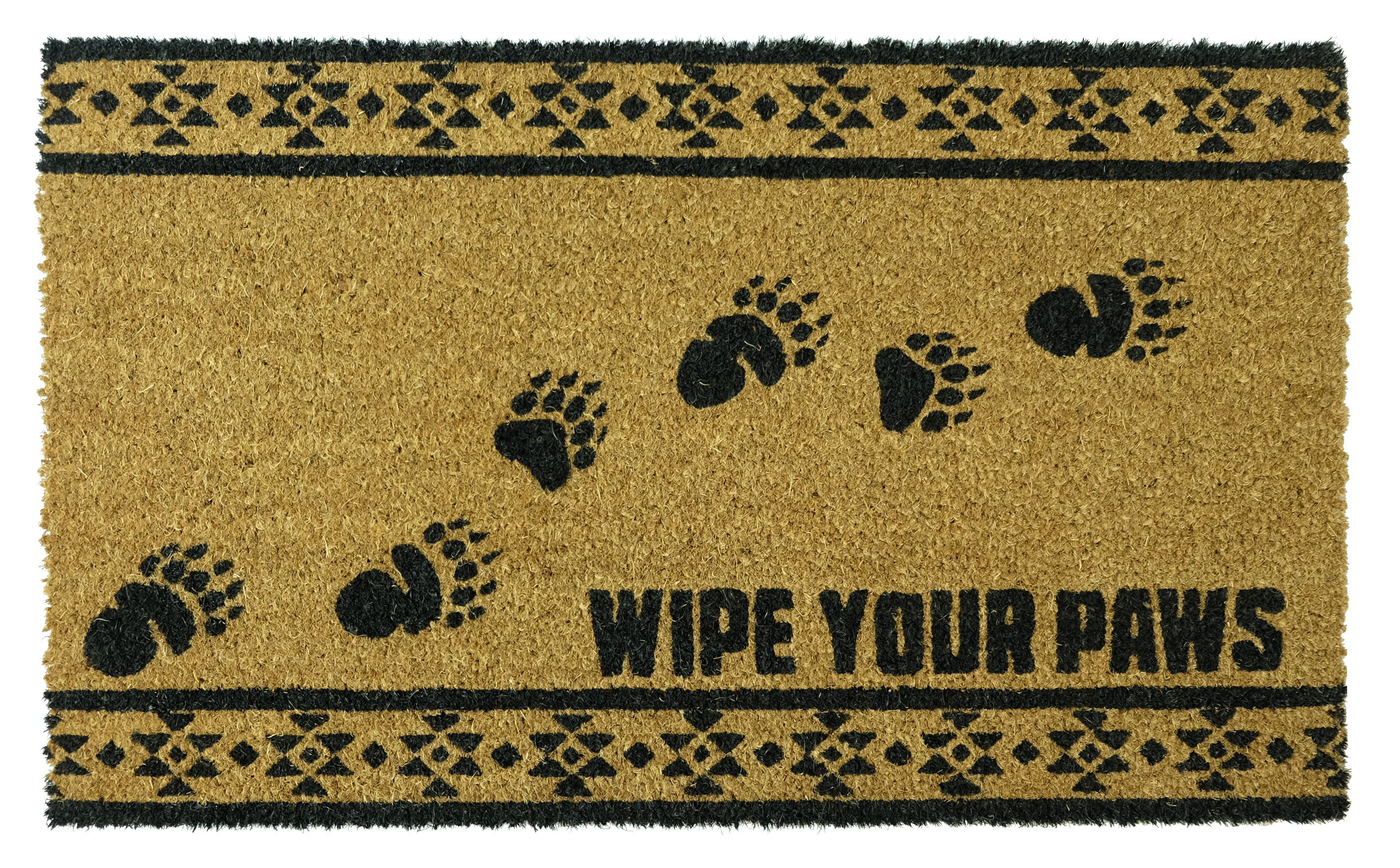 Wipe Those Muddy Paws Doormat Animal Dog Cat Mat Made From Coir