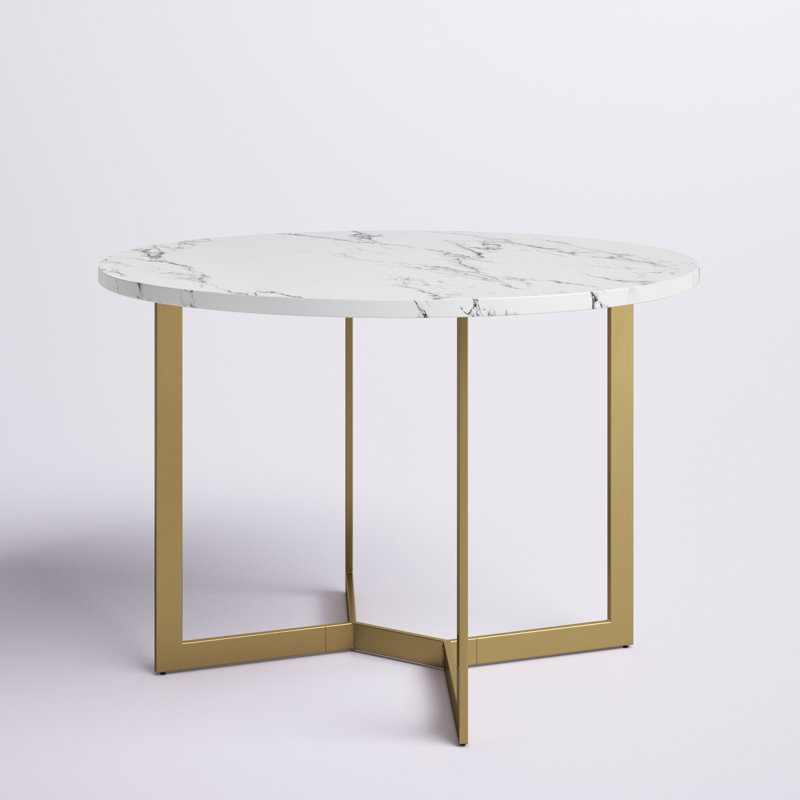 Table de salle à manger Asiel, Blanc / gris