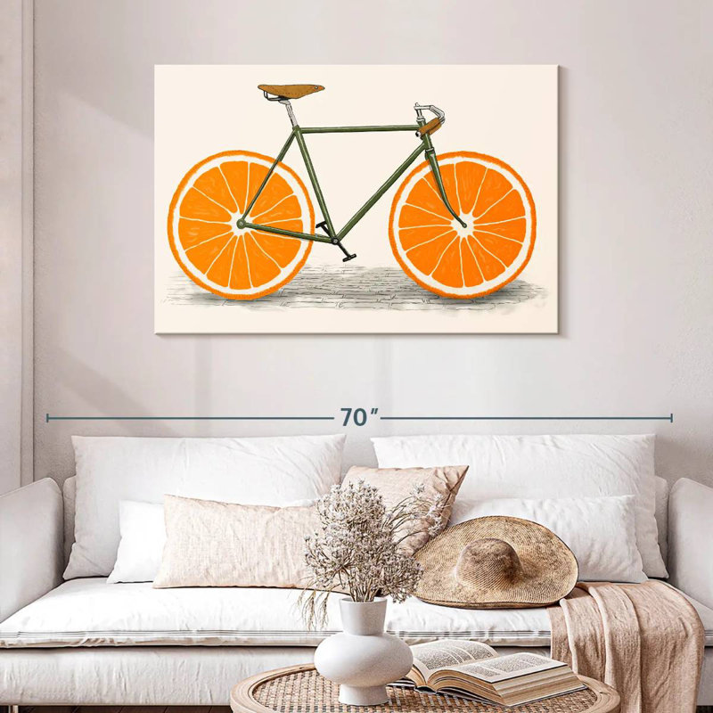 Mehar Zest Orange Wheels, 30" H x 45" W