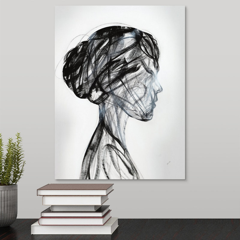 « double problème i », peinture sur toile, Toile tendue, H 16 po x l 12 po x p 1,25 po