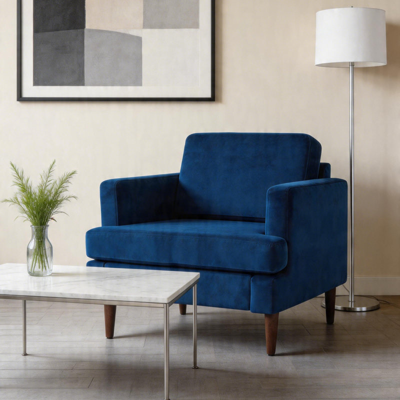 1 Seater Fabric Sofa, Blue