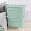 Sterilite 30 Gal Latch Tote with Handle for Home Storage, Mindful Mint (12 Pack)