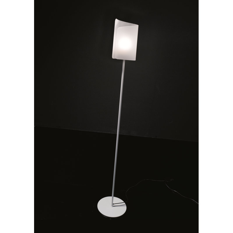 Papiro 180 H cm Traditional Floor Lamp and Outlet, Light grey, Satin crystal