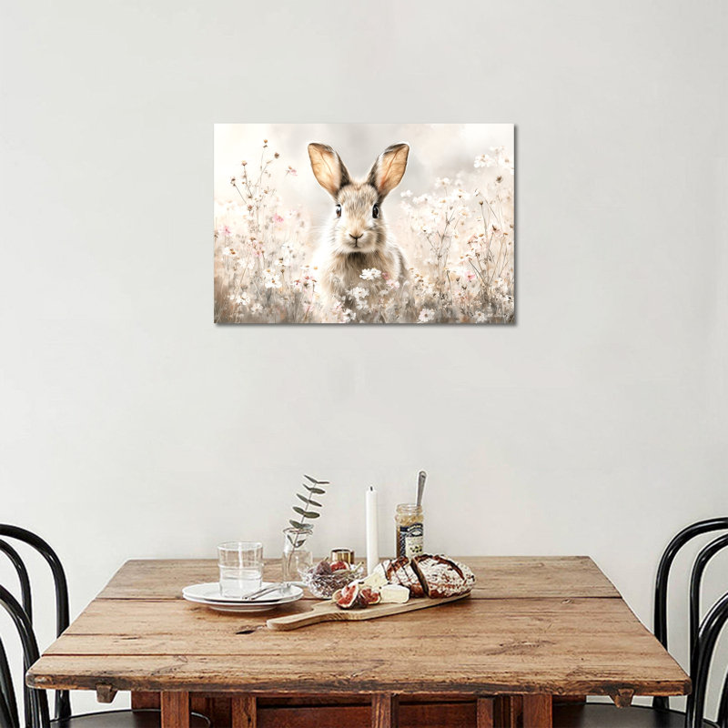  Pâques, reproduction d'art sur toile - Lapin de printemps, H 12 po x l 16 po